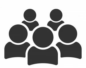 business team icon vector illustration and group of people icon isolated on a white background. crowd of people black silhouettes simple.